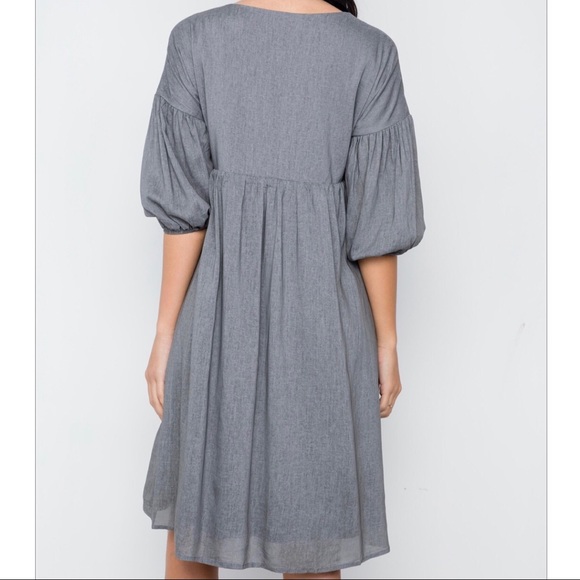 Gray Button-Down Midi Dress - Picture 5 of 8
